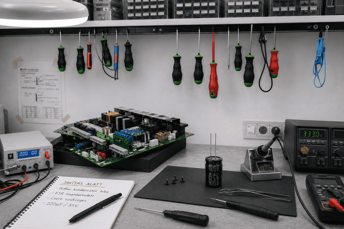 Alumínium elektrolit kondenzátor vizsgálata ipari elektronikai berendezésben